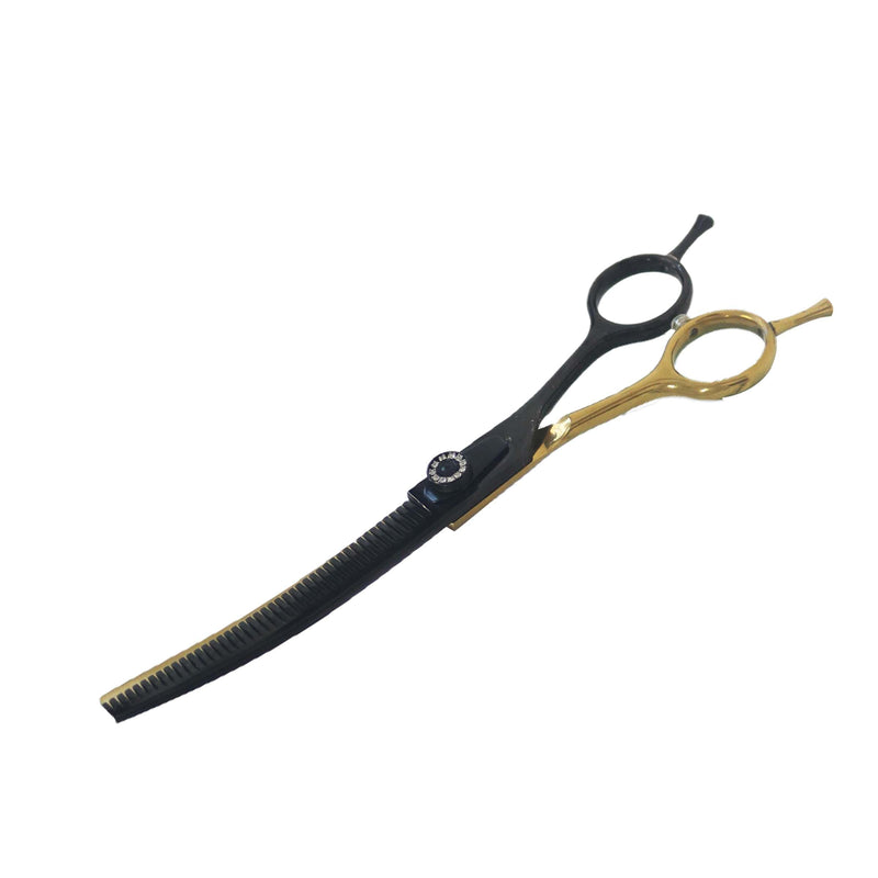 7" Curved Thinner Dog Scissor, Curved Fluffer Scissors, 43 Teeth, 50% Thinning Rate, Professional Pet Shear for Groomer, Ergonomic Dog Grooming Scissor, Dogs Shear for Grooming to remove bulk quickly - PawsPlanet Australia