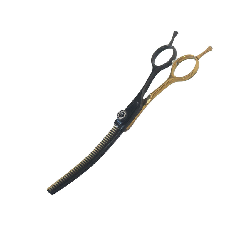 7" Curved Thinner Dog Scissor, Curved Blender Scissors, 40 Teeth, 30% Thinning Rate, Professional Pet Shear for Groomer, Ergonomic Dog Grooming Scissor, Dogs Shear for Grooming - PawsPlanet Australia