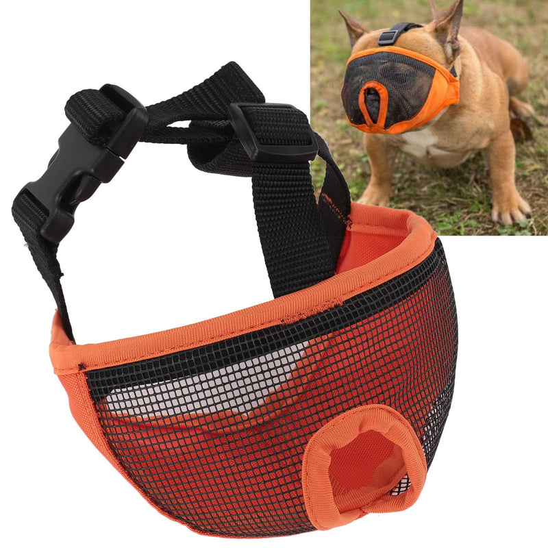 Soft Short Snout Dog Muzzle, Breathable Mesh Design Easy to Wear Strong Flat Face Bulldog Muzzle for Biting Chewing Licking (Orange S) (M #12) M #12
