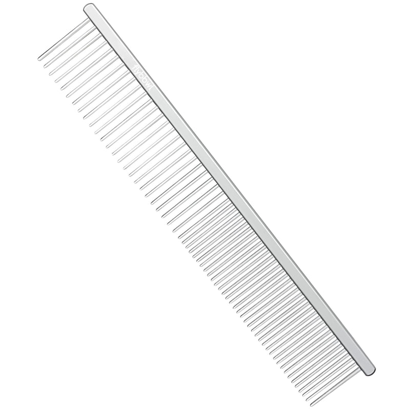 Stainless Steel Dog Comb - Cat Combs with Rounded Ends Teeth - Professional Metal Pet Grooming Removes Tangles Knots for Dogs Cats 7.6IN/1.42IN - PawsPlanet Australia