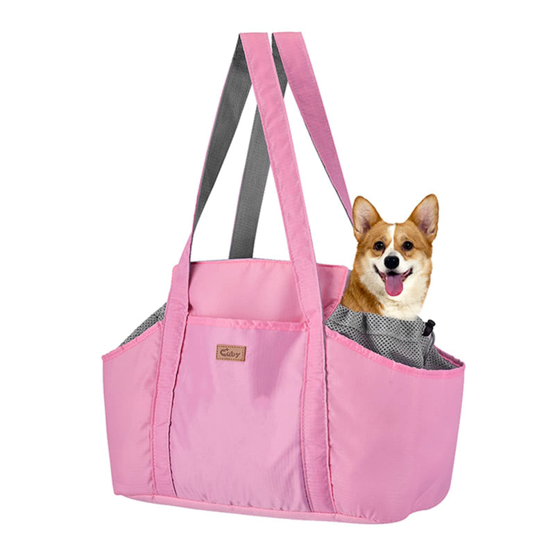 Cuby Pet Carrier Purse for Small Dogs Cats with Pocket and Safety Tether, Soft-Sided Dog Carrier for Small Puppy Kitten, Portable Cat Carrier Tote for Subway, Shopping, Hiking, Traveling Pink - PawsPlanet Australia