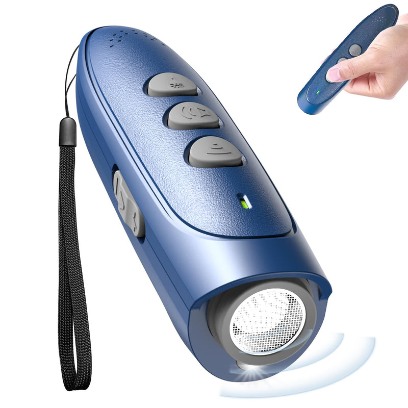 Dog Bark Deterrent Devices, Anti Barking Device for Dogs, Rechargeable Dog Barking Silencer 16.4ft, 3 Modes & Led Light Ultrasonic Dog Bark Deterrent Safe for Human & Dogs Portable Indoor&Outdoor Bule Blue