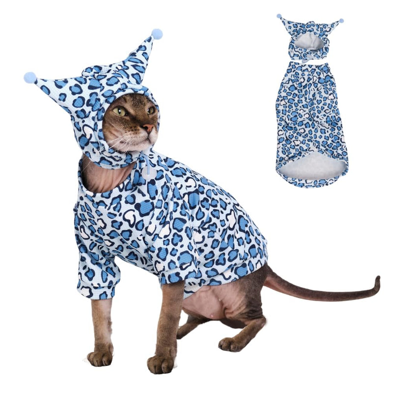 Sphynx Cat Clothes, Cat Suit with Hat and Sweatshirt, Full Set for Hairless Cats, Cornish Rex and Devon Rex (Blue Suit, S(2-3.5lbs)) Blue Suit S(2-3.5lbs) - PawsPlanet Australia