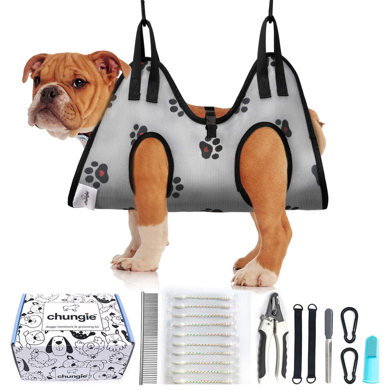 Dog Grooming Hammock for Dogs – Dog Restraint for Nail Trimming with Pet Nail Clipper – Dog Sling for Grooming, Dog Hammock for Nail Cutting & Grooming Harness (Legs Spacing:11-14”)/Max W:45lb) M(Leg Spacing: 11-14") / 45 Pound) - PawsPlanet Australia