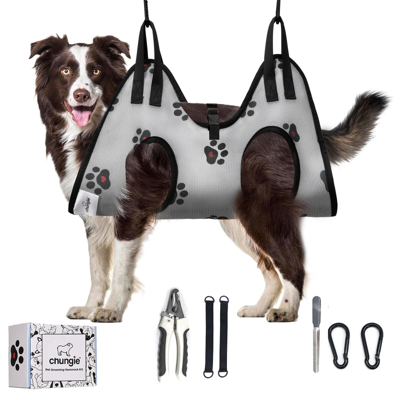 Dog Grooming Hammock for Large Dogs – Dog Restraint for Nail Trimming with Pet Nail Clipper – Dog Sling for Grooming, Dog Hammock for Nail Cutting & Grooming Harness (Legs Spacing:13-16”)/Max W:60lb) L (Leg Spacing: 13-16") / 60 Pound) - PawsPlanet Australia
