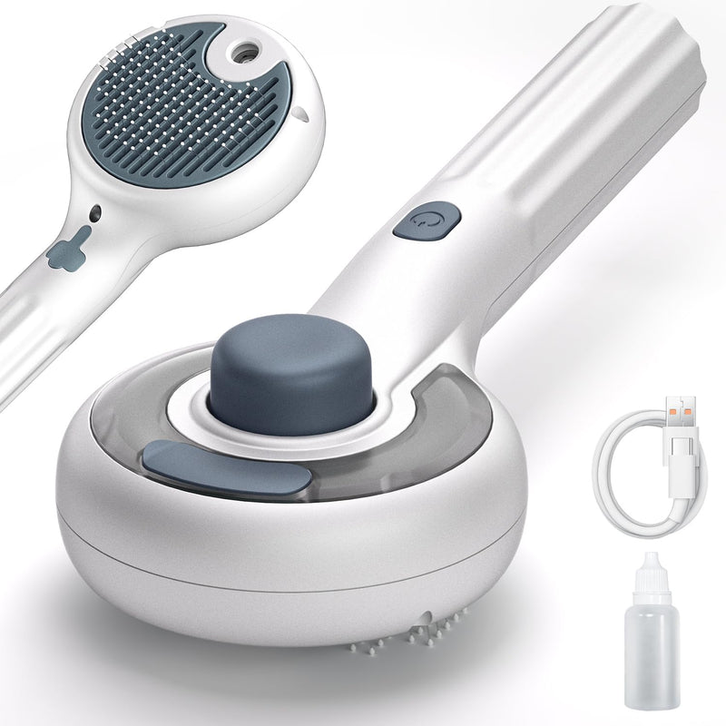 Cat Steam Brush, 3-in-1 Self-Cleaning Pet Grooming Tool with Water Spray, Shedding & Massage Comb for Long & Short Hair Cats and Dogs - PawsPlanet Australia