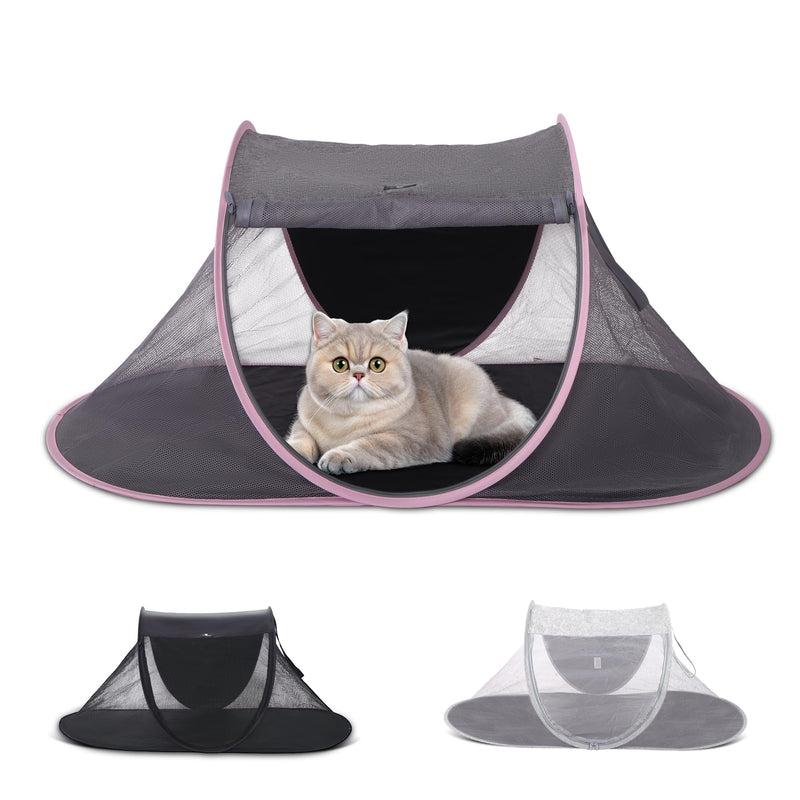 X-ZONE PET Outdoor Cat Tent, Pop Up Cat Playpen, Pet Enclosure Suitable Birds and Small Animals Pink