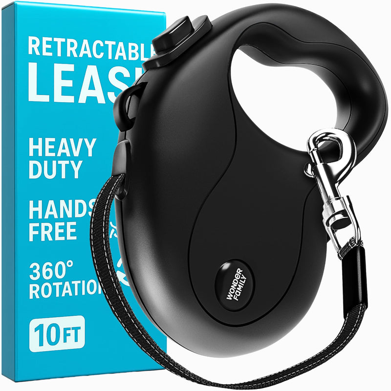 Retractable Dog Leash for Small Dogs 0-33 lbs – 10ft Long Leash for Dogs with Hands Free Shoulder Strap, No Pull Heavy Duty Dog Lead, Black Reflective Leashes for Training, Running, Walking Small Dogs (0-33 lbs) - PawsPlanet Australia