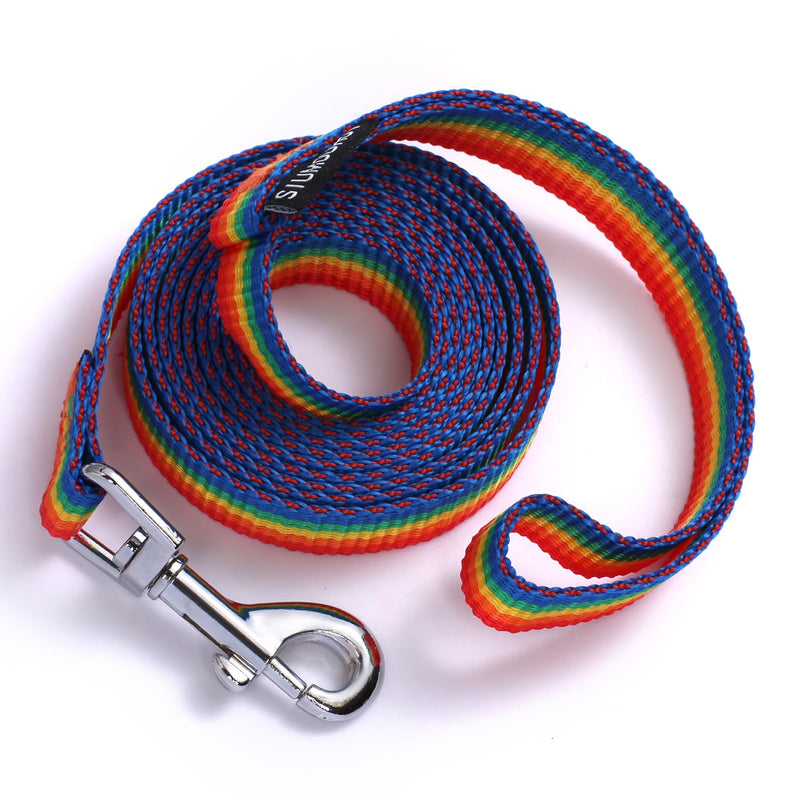 6 FT Puppy Leashes, Strong Traditional Style Leash with Easy to Use Collar Hook,Dog Lead Great for Small and Medium and Large Dog (Rainbow, 5/8 in x 6 ft) Rainbow - PawsPlanet Australia