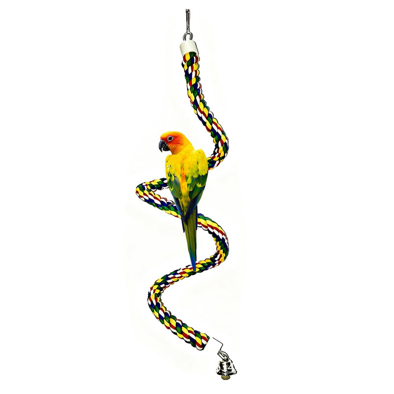 Bird Rope Perch & Birds Swing Set - Bird cage Accessories, Rope perches for Conures, Parrots,Cockatiel,Lovebird,Budgerigar,Parakeet perches for cage,Birds perches 40inch - PawsPlanet Australia