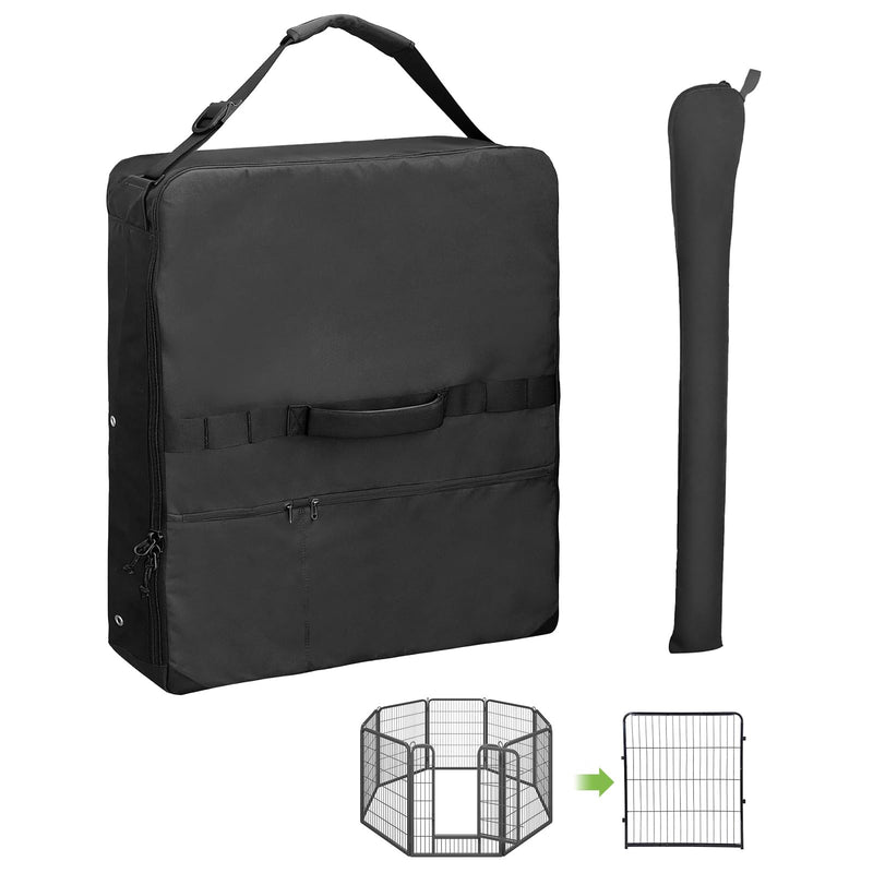 Gasadar Dog Playpen Storage Bag Fits 28.3" L x 6.3" W x 32.6" H Foldable Exercise Pet Playpen Dog Fence Stores 8 Panels and 9 Stakes with Shoulder Pad,Shoulder Strap and Adjustment Buckle Black - PawsPlanet Australia