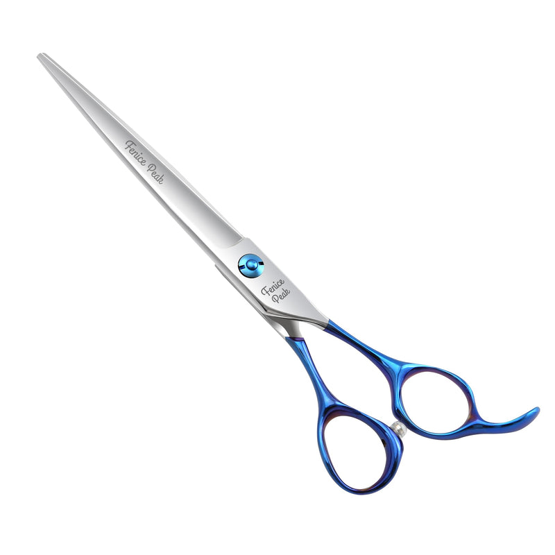 Fenice Peak Grooming Scissors for Dogs 7 inch Straight Pet Grooming Scissors Ergonomically Designed Blue Handles Ideal Dog Shears for Precise Trimming Easy Use. - PawsPlanet Australia
