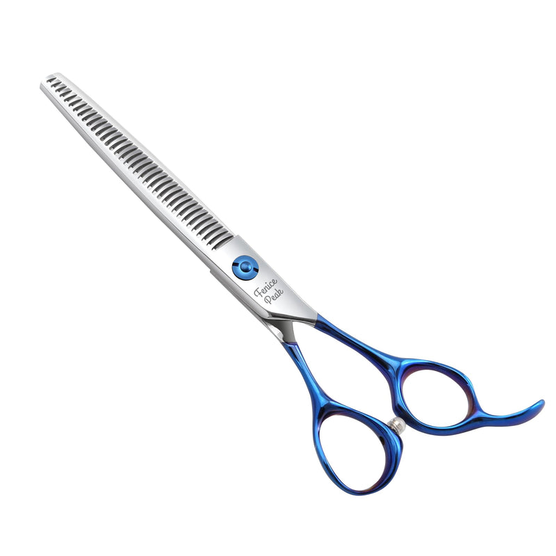 Fenice Peak Grooming Scissors for Dogs 7 inch Thinning Pet Grooming Scissors Ergonomically Designed Blue Handles Ideal Dog Shears for Precise Trimming Easy Use. Thinner 6.5" - PawsPlanet Australia