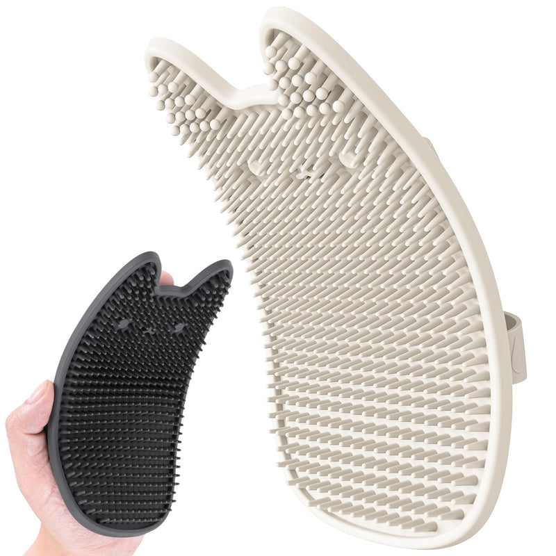 Li&Zhao Dog Bath Brush - 2 PCS Dog Grooming Brush Pet Scrubber for Bath Pet Shampoo Brush Massage Rubber Comb Pet Comb for Shower - PawsPlanet Australia