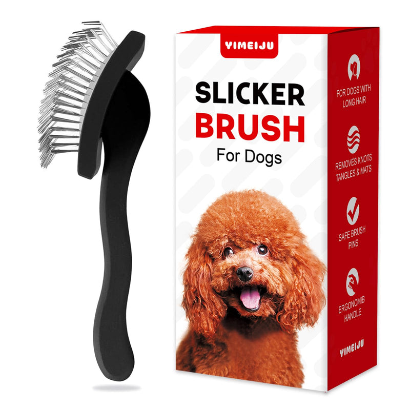 Professional Pet Slicker Brush for Long Haired Dogs&Cats Large Grooming Tool for Dematting, Detangling, Removes Loose Fur,Suitable for Doodles,Poodles,Goldendoodle, Labradoodle, Long Thick Curly Coats Black - PawsPlanet Australia