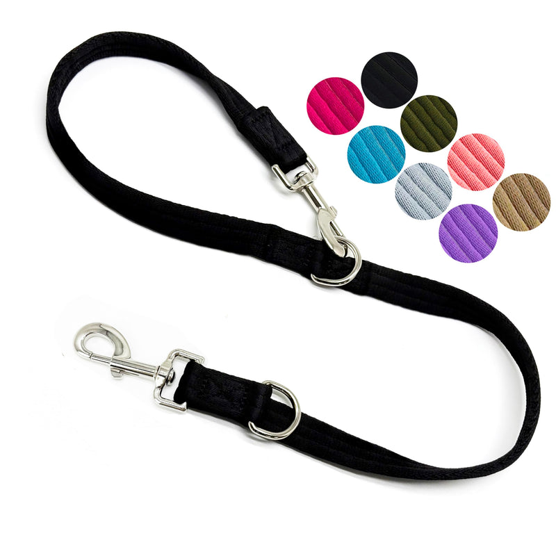 Double Ended Dog Leash,for Obedience Training Easy to Use,Lightweight,Soft for Large and Medium Dogs (Black, 1M*2.5CM) Black - PawsPlanet Australia