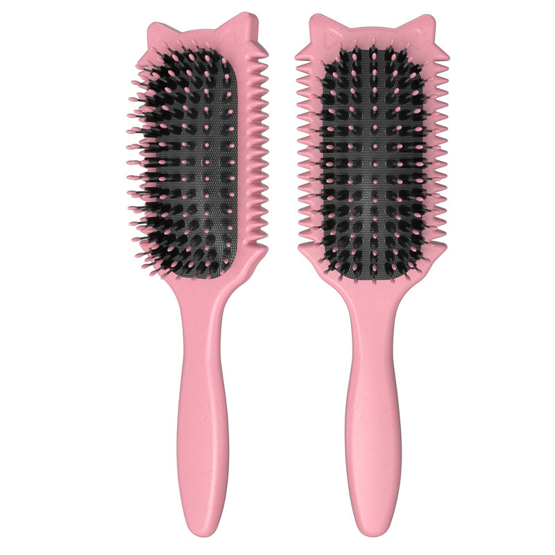 Curl Defining Brush, Curly Hair Brush for Curls Waves & Coils, Define, Volumize, Detangle Women Girls Curls, Reduce Hair Pulling Frizz, Fun Cat-Head Design, Pink, 1PCS - PawsPlanet Australia