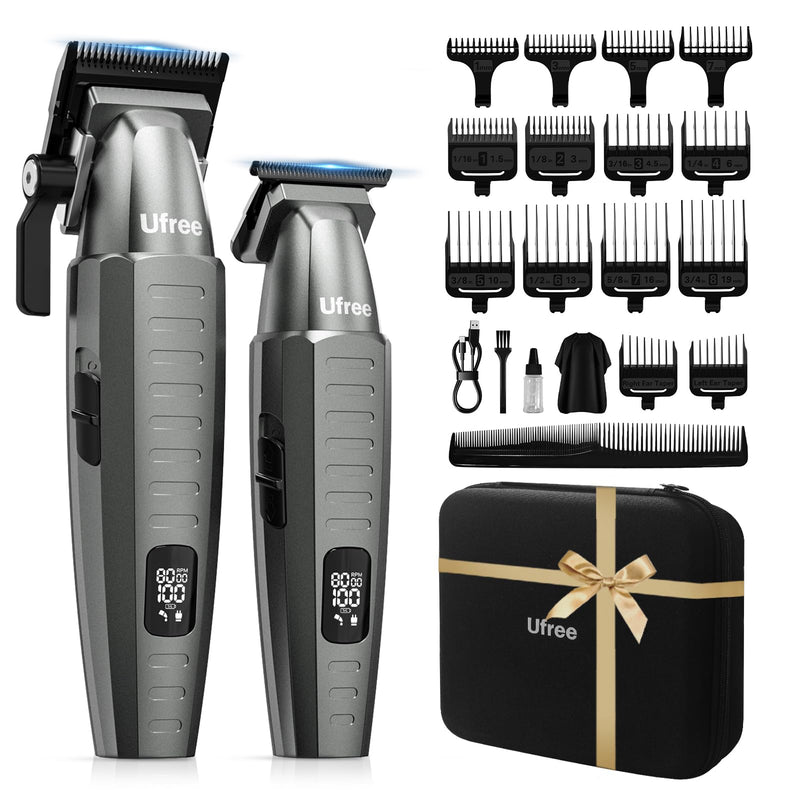 Ufree Professional Clippers and Trimmers Set, Cordless Hair Clippers for Men, Barber Clippers Set with Travel Case 22 Piece Set