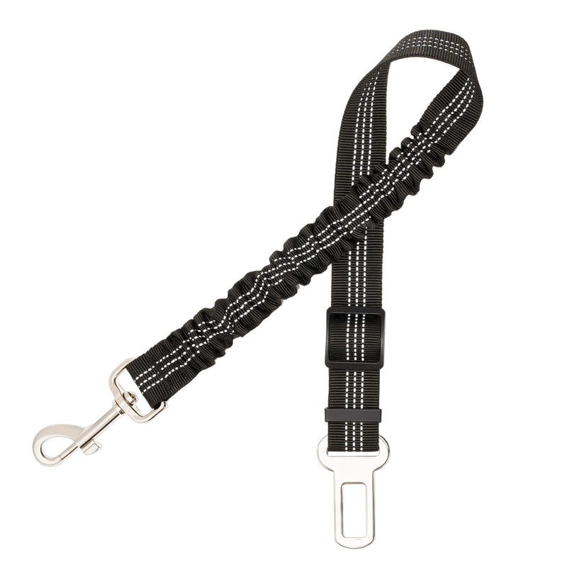Dog Seat Belt for Car - Adjustable Dog Car Safety Harness, Elastic Cushioning Seatbelt Leash, Reinforced Metal Buckle Anti-Tangle Design, for Small and Medium Pets (Black) Black - PawsPlanet Australia