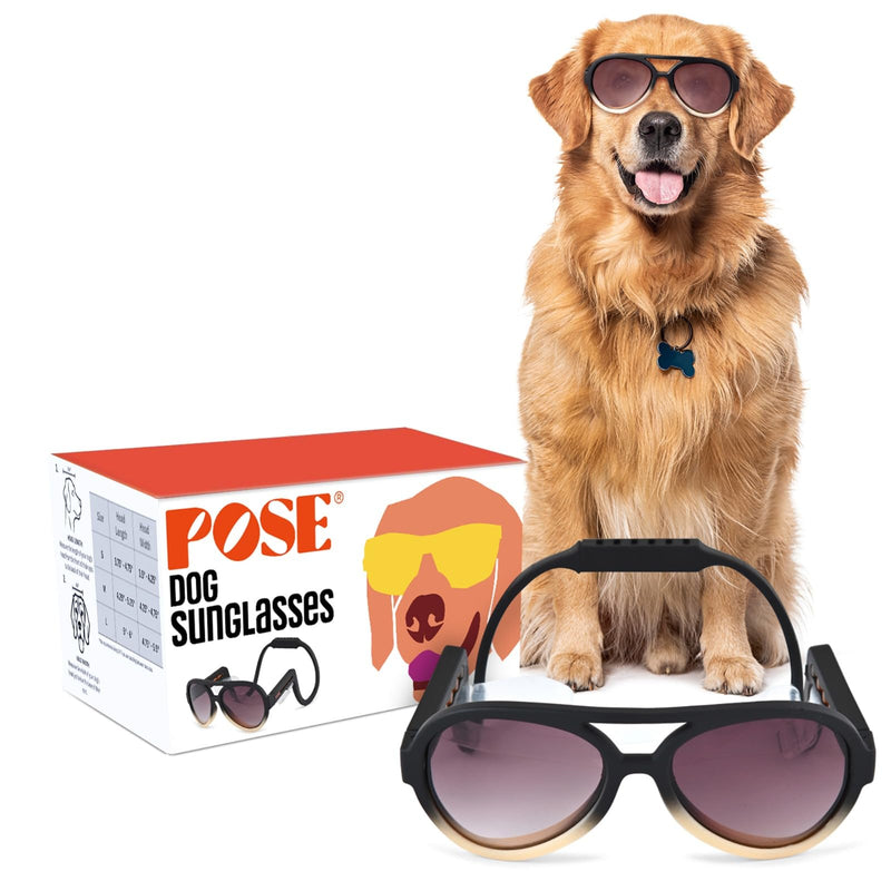 King Sunglasses for Dog - UV Protective Lenses, Debris Protection, Pannus Prevention, Invisible Chinstrap, Interchangeable Lenses, NYC Design - Sunrise, Medium - PawsPlanet Australia
