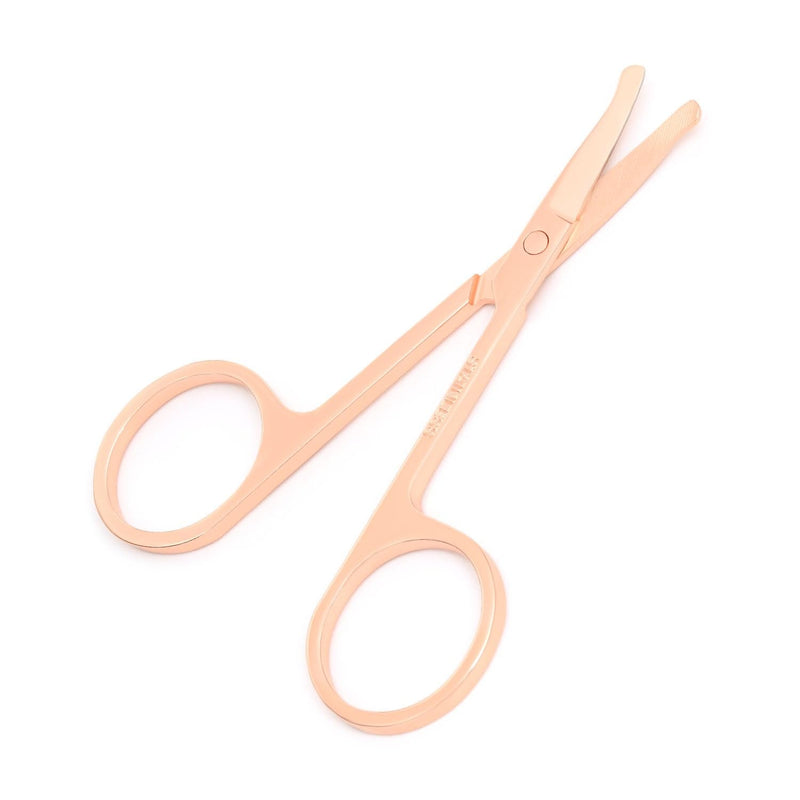 3.5 Inch Silent Pet Grooming Tiny Safety Scissors for Cats & Dogs - Quiet Alternative to Electric Clippers for Sensitive Pets (Rose Gold-Curved) Rose Gold-curved - PawsPlanet Australia