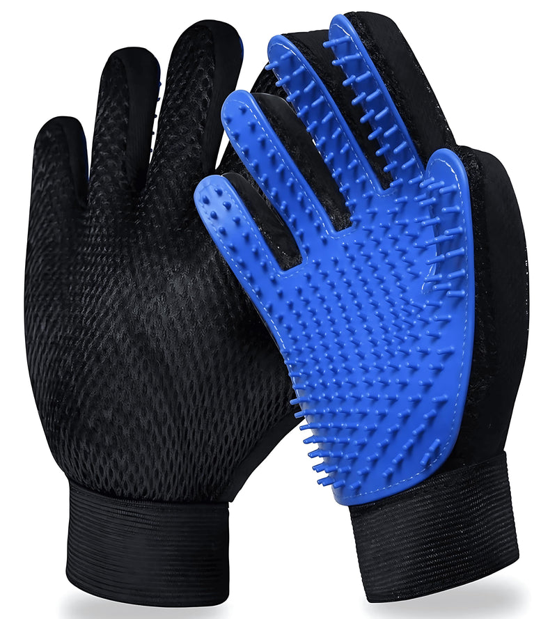 Pet Grooming Glove- pet washing Glove For Bathing-Pet Hair Remover glove For Cleaning Upgrade Grooming Brush For Long and Short fur- Efficient Washing Glove For Dogs & Cats -1 Pack [Right-Hand] Blue - PawsPlanet Australia