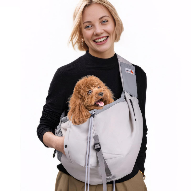 Dog Carrier Sling,Dog Carriers for Small Dogs & Cats Up to 20lbs,Puppy Carrying Backpack Pet Purse with Pockets,Adjustable Shoulder Strap,Hands Free for Travel (Grey) Grey - PawsPlanet Australia