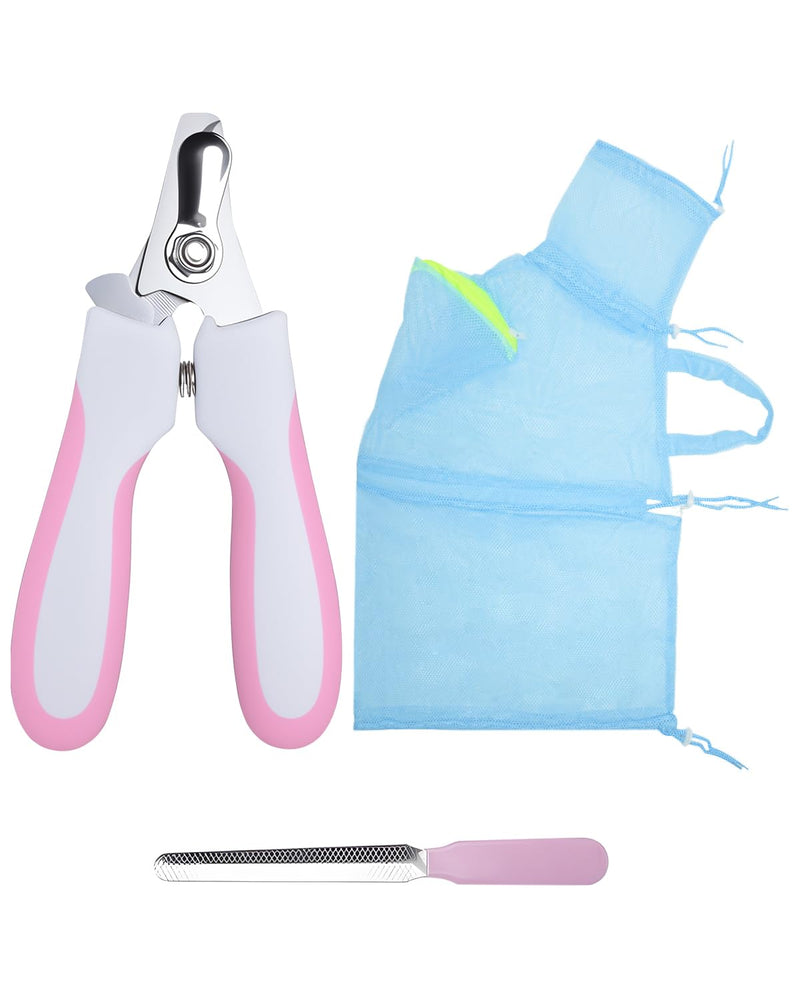 Cat Bathing Bag & Nail Clipper for Bathing Set, Cat Shower Bag Anti Scratch or Bite Breathable Adjustable Mesh Grooming Washing Bag, Includes Pet Nail Clipper & File for Cats Washing - PawsPlanet Australia