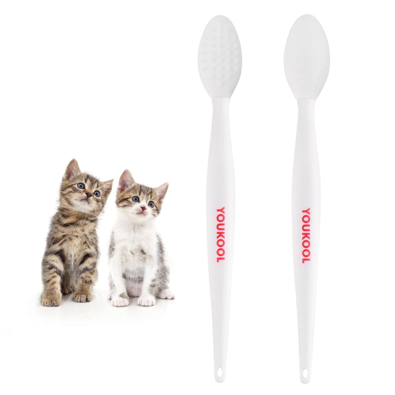 2PCS Pet Black Seed Brush for Cat Chin Acne & Blackhead Removal | Silicone Double-sided Grooming Brush for Acne Treatment | Acne Removing Tool|Cat Grooming Essentials,White White - PawsPlanet Australia