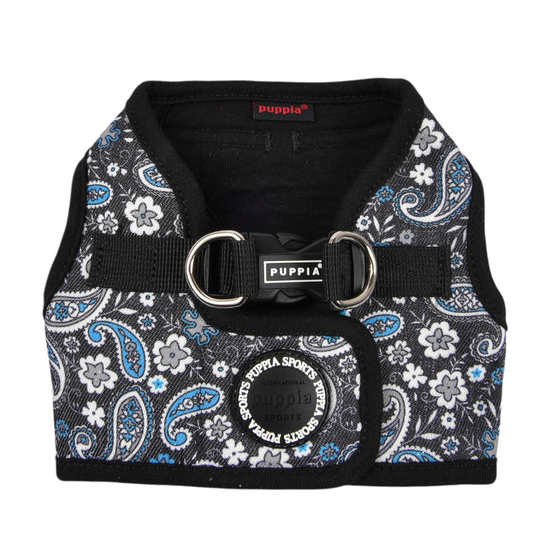 Puppia Cynthia Dog Vest Harness B (Step-in) Fashionable Paisley Pattern Spring Summer Harness for Small and Medium Dogs, Black, Medium Black_Cynthia - PawsPlanet Australia