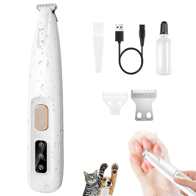 1PC Dog Paw Trimmer with LED Light,35dB Low Noise Precision Pet Paw Trimmer for Dogs Cats Grooming Clippers,Safety Electric Paw Hair Trimmer for Paws,Ears,Rump,Face,Eyes 1set - PawsPlanet Australia