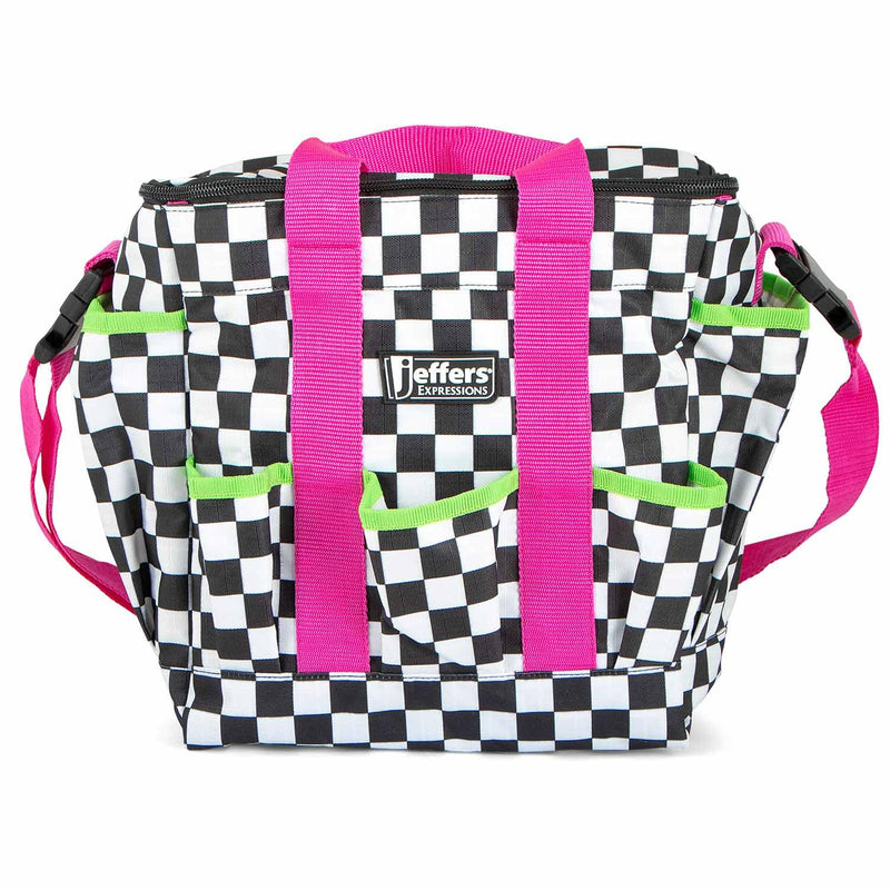 Jeffers Expression Deluxe Grooming Bag, Skater Cowgirl – Zippered Top Organizer for Brushes, Spray, Hoof Picks, Tack & Accessories – Travel, Camping, Horse, Dog, Cat & Pet Grooming Tote