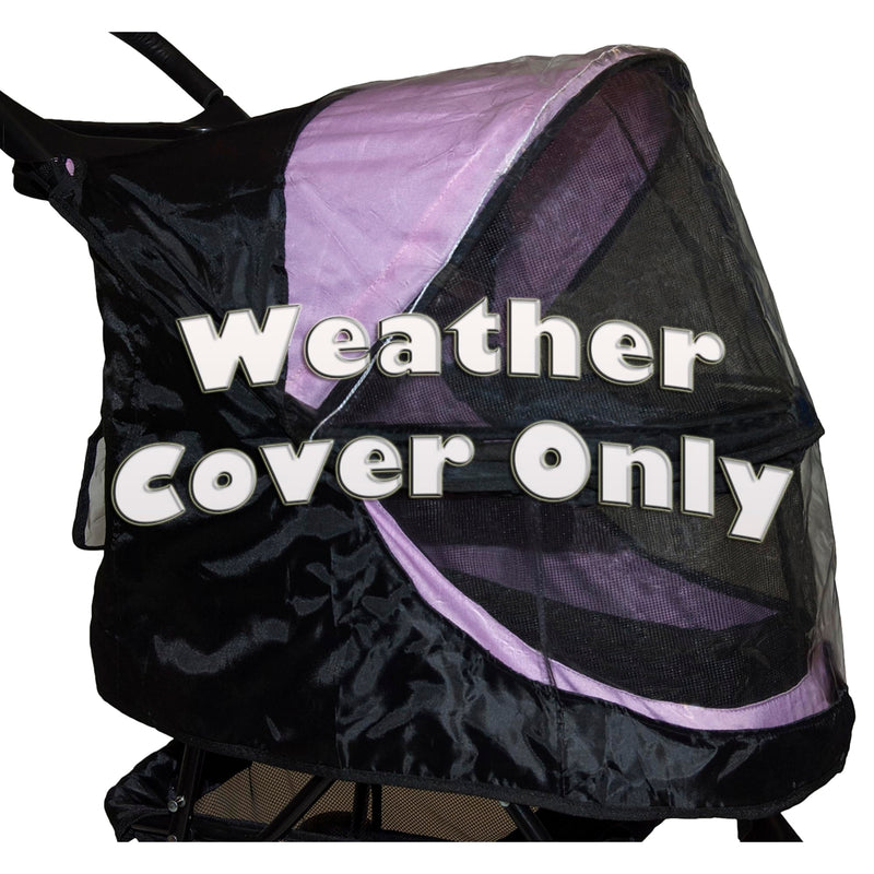 Pet Gear No-Zip Happy Trails Pet Stroller for Cats/Dogs, Zipperless Entry, Easy Fold with Removable Liner, Storage Basket + Cup Holder, Onyx Weather Cover ONLY - PawsPlanet Australia