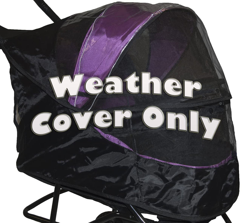 Pet Gear No-Zip Special Edition 3 Wheel Pet Stroller for Cats/Dogs, Zipperless Entry, Easy One-Hand Fold, Removable Liner, Cup Holder, Onyx Onyx- Weather Cover ONLY - PawsPlanet Australia