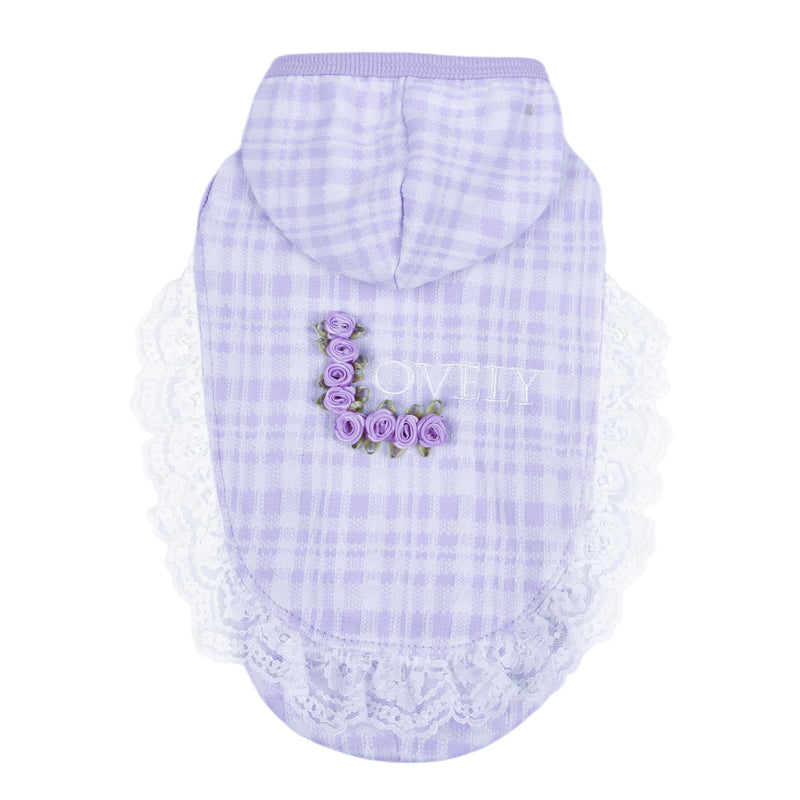 Pinkaholic New York Alyse Dog Shirt Hooded Trendy Fashionable Cute Dog Apparel for Small Dogs, Purple, Medium Purple_Alyse - PawsPlanet Australia