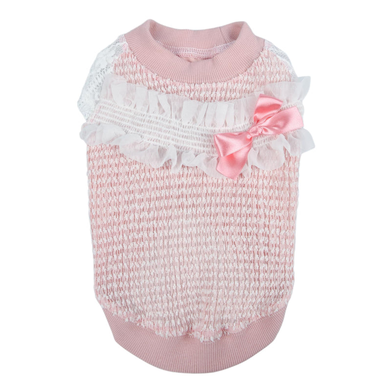 Pinkaholic New York Mary Dog Shirt Round NeckTrendy Fashionable Cute Dog Apparel for Small Dogs, Pink, Medium Pink_Mary - PawsPlanet Australia