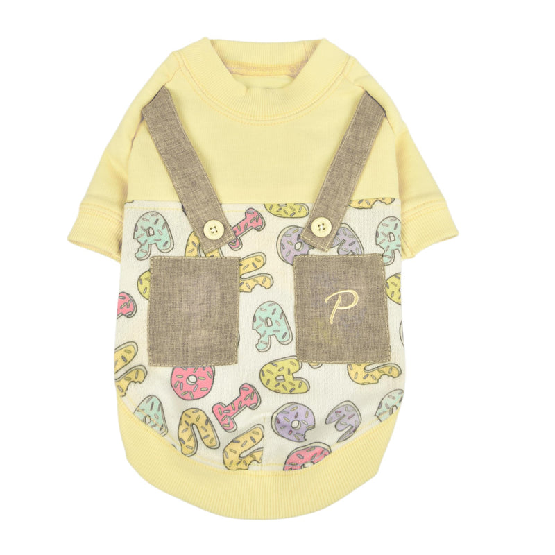 Puppia Maisy Dog Shirt Round NeckTrendy Fashionable Cute Dog Apparel for Small and Medium Dogs, Light Yellow, Large Light Yellow_Maisy - PawsPlanet Australia