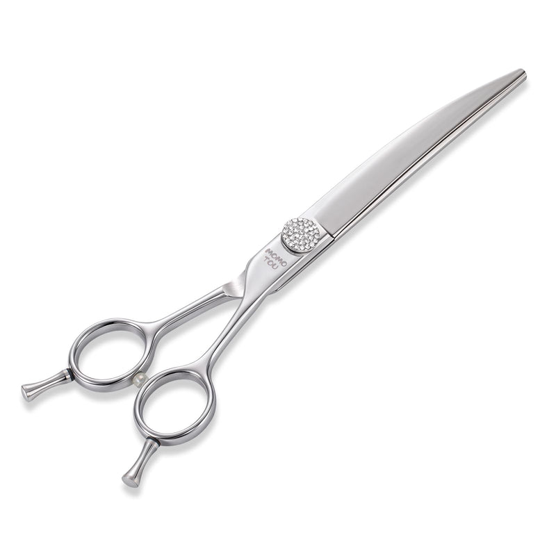 Professional Curved Dog Grooming Scissors with Simulation Diamond 440C Stainless Steel Polished Pet Cat Hair Cutting Shears for Groomers and Home users 7'' Curved Scissors 7'' - PawsPlanet Australia