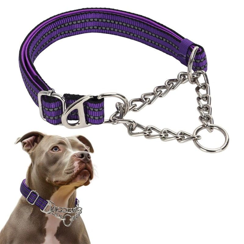 Purple Martingale Collar for Dogs, X-Large Reflective Nylon Dog Chain Collar Adjustable Heavy Duty Martingale Dog Collar for Medium Large Dogs XL(Neck 21-25") Purple - PawsPlanet Australia