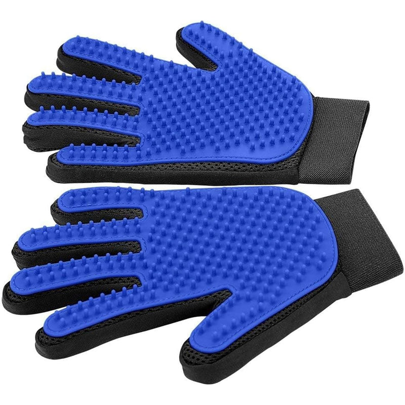 Blue Pet Hair Remover Gloves - 1 Pair, Pet Grooming Gloves | Cat Hair Remover | Gentle Deshedding Brushes for Dogs, Cats & Horses | Dog Washing Gloves - PawsPlanet Australia