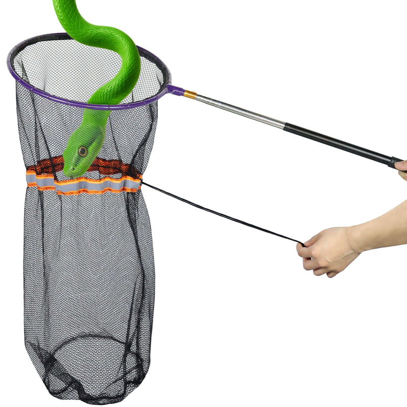 IC ICLOVER Snake Catcher Net, Snake Grabber Handling Tool, Snake Catching Net with Telescopic Pole, Adjustable Snake Capture Stick, Rattle Snake Catching and Transport Picker, Extended from 16" to 59" Only Snake Catcher Net - PawsPlanet Australia