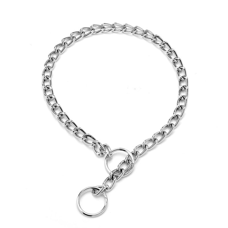 Choke Collar for Dogs, Dog Choker Collar for Large Dogs Heavy Duty Martingale Training Metal Slip Dog Chain Collars for Small Medium Large Breed Pets Boy, Silver M M(Neck Max 18inch)D3mm - PawsPlanet Australia