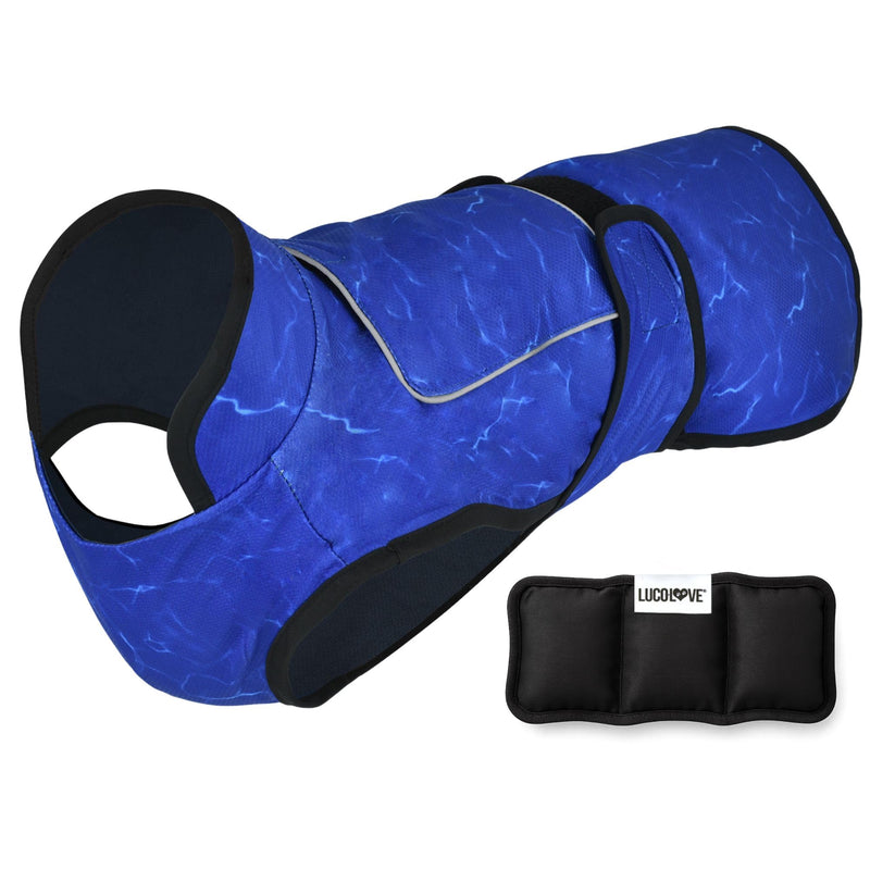 Dog Cooling Vest with Ice Pack – 2-Layer Evaporative Cooling Jacket with High Collar, UV Protection & Size-Matched Ice Pack – Cooling Vest for Dogs for Hot Weather (Blue Aqua, Small) Blue Aqua - PawsPlanet Australia