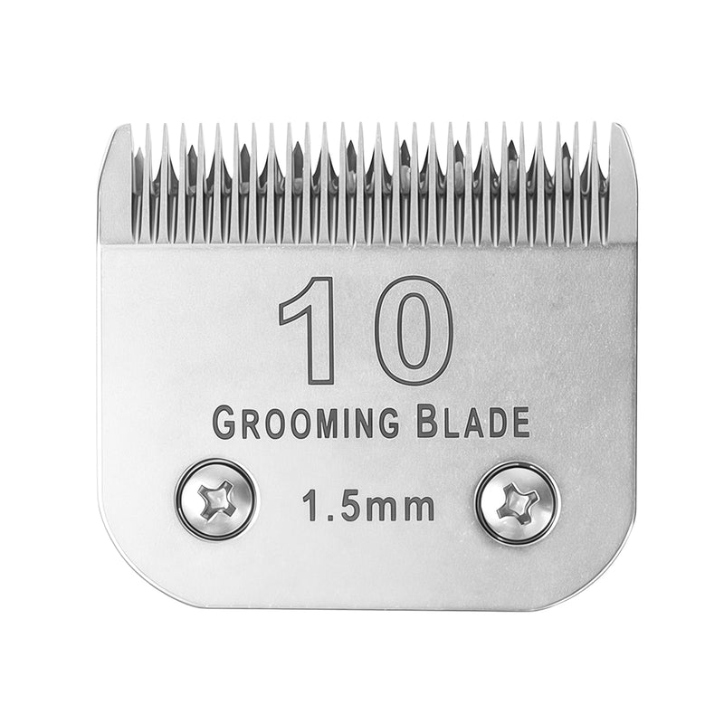 Size 10 Detachable Dog Grooming Blades, Compatible with Andis, Oster A5, Wahl KM10 Series Clippers, Cut Length 1.5mm, Silver (10#1.5mm, 1 Packs) 10#1.5mm, 1 Pcs - PawsPlanet Australia