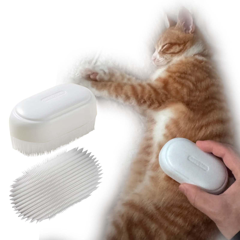 SoarExcelleryy Soft Fur Cat Brush - Over 1000 gentle cat tongue brushes with prickly serrations, suitable for sensitive cats - comfortable, lightweight, gentle, perfect for enhancing intimacy, white - PawsPlanet Australia