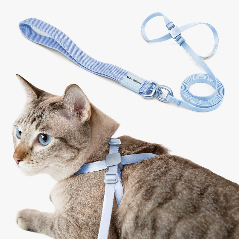 Cat Harness and Leash 2-in-1, Escape Proof Anti-Chocking Harness Adjustable Lighweight Leash for Walking Outoor Training for Kitten Small Large Cats Puppy, US IDA Bronze Award (Sierra Blue) Sierra Blue - PawsPlanet Australia