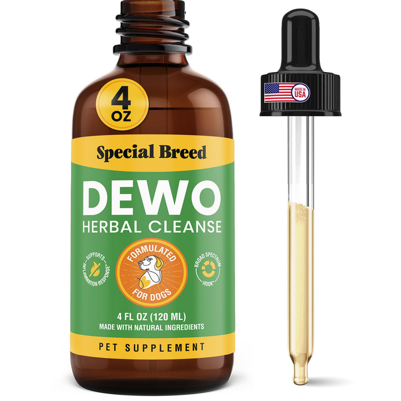 Natural Intestinal Defense for Dogs, Herbal Cleanse with Wormwood, Black Walnut - Digestive Support Promotes Gut Health & Flora Balance, Advanced Broad Spectrum Formula - Made in The USA, 4oz