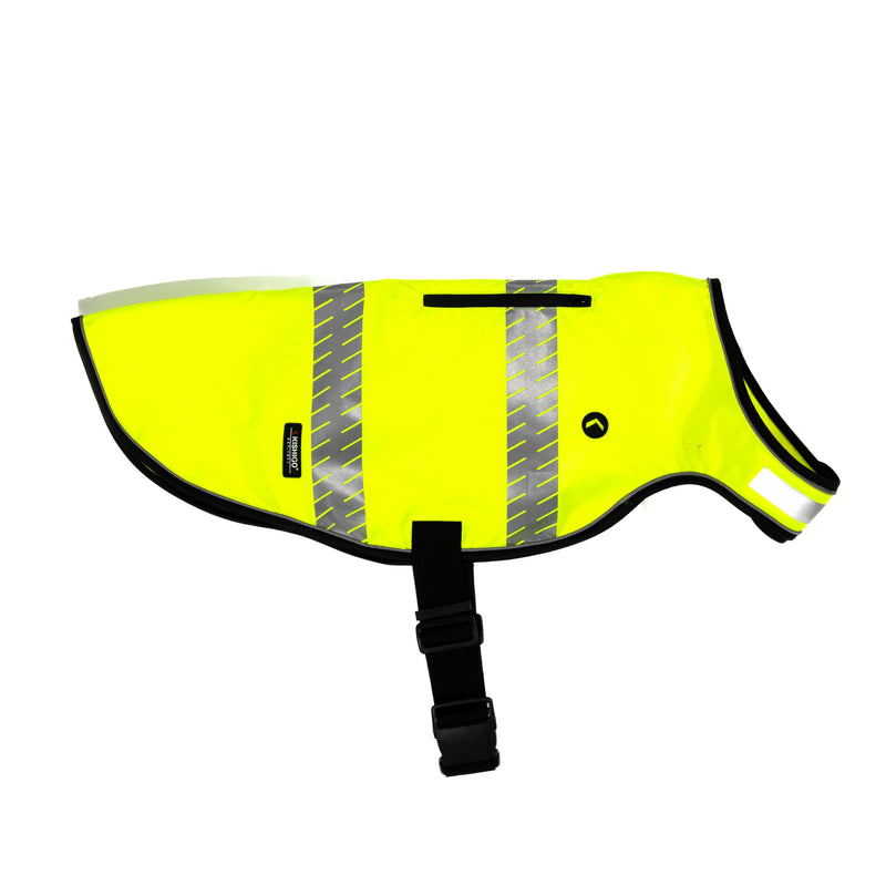 Reflective Dog Safety Vest, Harness and Collar Compatible, Waste Bag Holder, Water Resistant, Adjustable Neck and Chest, Day or Night Walking, High-Visibility Protection (Lime, S) Small - PawsPlanet Australia