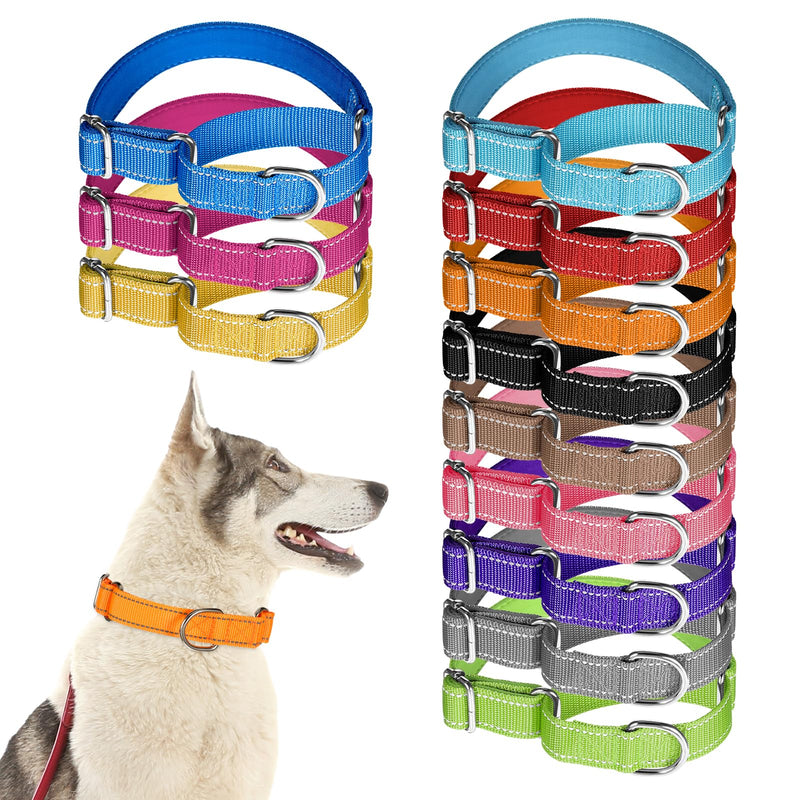 12 Pcs Martingale Collar for Medium Dogs Adjustable Pet Training Collar Reflective Dog Collar with Durable Metal Buckle Heavy Duty Nylon No Pull Martingale Collar for Small Medium Large Dogs, Small - PawsPlanet Australia