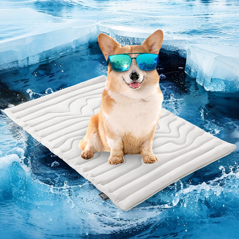 ZonLi Dog Cooling Mat, 36" x 23" Medium, Reversible Cooling Pad for Dogs & Cats (Cool & Warm), Durable & Machine Washable, Pet Mat for Crate, Kennel, Bed, Sofa, Arctic Grey - PawsPlanet Australia